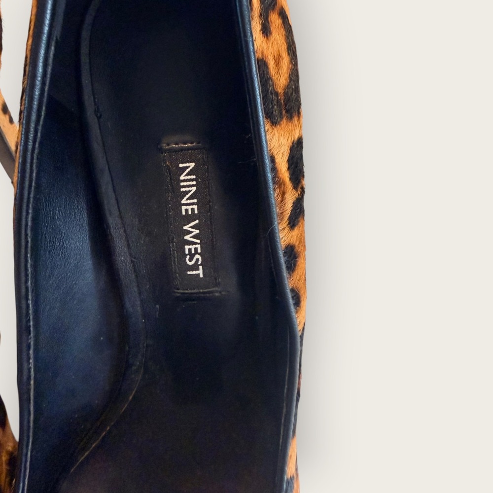 Real Calf Hair Leopard Pumps 9M Y2K Baddie Maximalist 90s Edgy Heel - Picture 7 of 9